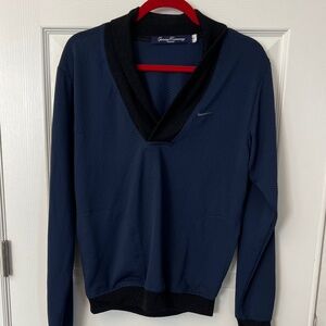 Vintage Opening Ceremony X Nike Navy/Black Shawl Neck Mesh Sweater Size S